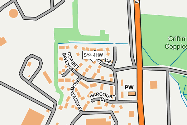 SY4 4HW map - OS OpenMap – Local (Ordnance Survey)