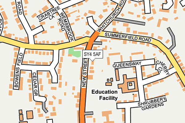 SY4 5AF map - OS OpenMap – Local (Ordnance Survey)