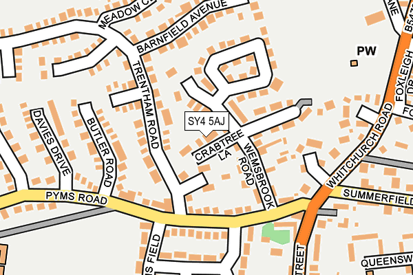 SY4 5AJ map - OS OpenMap – Local (Ordnance Survey)