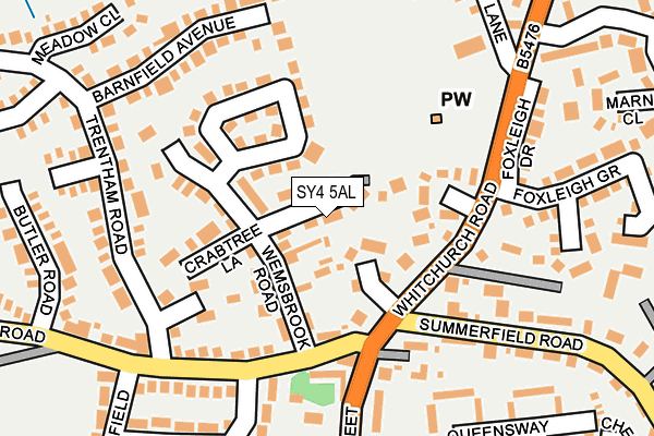 SY4 5AL map - OS OpenMap – Local (Ordnance Survey)