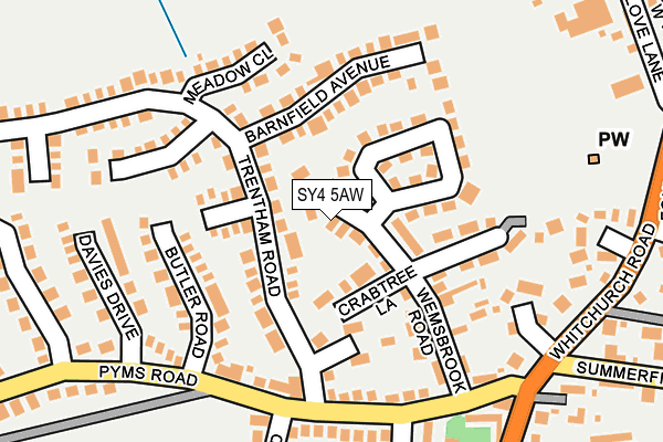 SY4 5AW map - OS OpenMap – Local (Ordnance Survey)