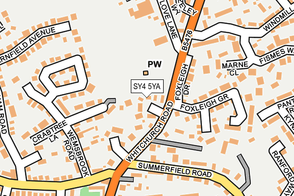 SY4 5YA map - OS OpenMap – Local (Ordnance Survey)