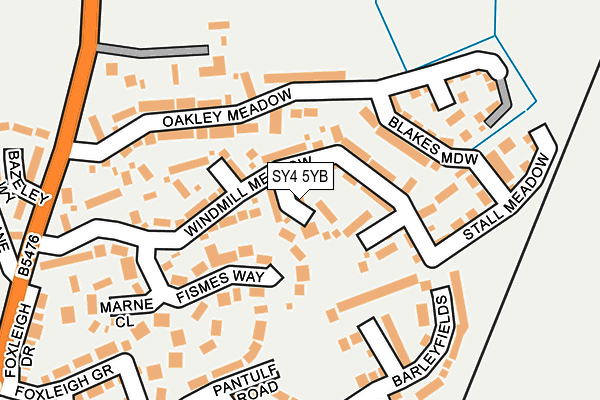 SY4 5YB map - OS OpenMap – Local (Ordnance Survey)