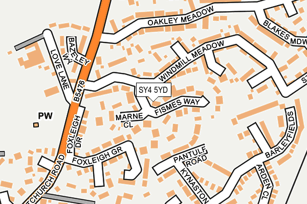 SY4 5YD map - OS OpenMap – Local (Ordnance Survey)