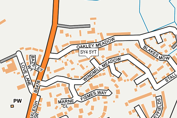 SY4 5YT map - OS OpenMap – Local (Ordnance Survey)