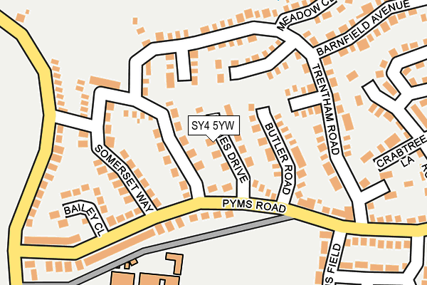 SY4 5YW map - OS OpenMap – Local (Ordnance Survey)