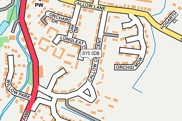 SY5 0DB map - OS OpenMap – Local (Ordnance Survey)