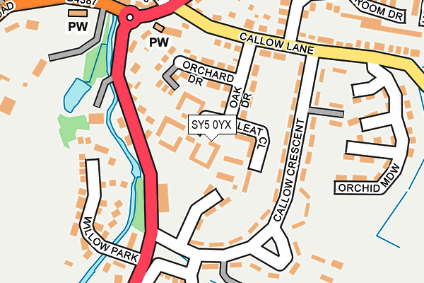 SY5 0YX map - OS OpenMap – Local (Ordnance Survey)
