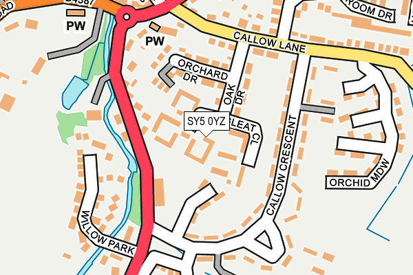 SY5 0YZ map - OS OpenMap – Local (Ordnance Survey)