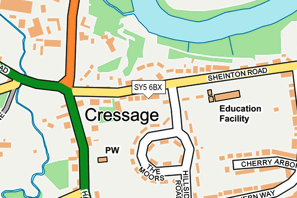 SY5 6BX map - OS OpenMap – Local (Ordnance Survey)