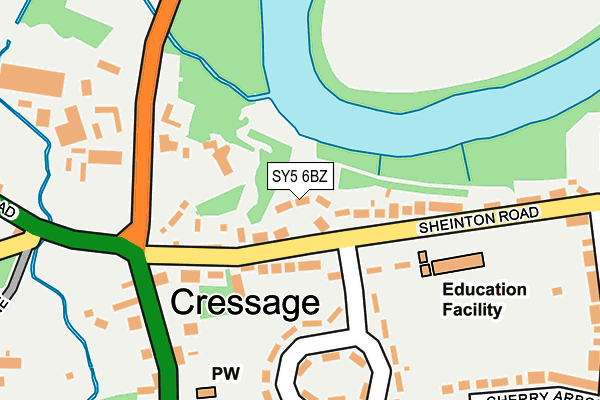 SY5 6BZ map - OS OpenMap – Local (Ordnance Survey)