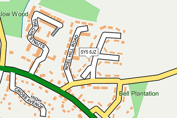 SY5 6JZ map - OS OpenMap – Local (Ordnance Survey)