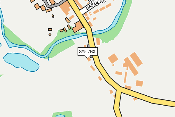 SY5 7BX map - OS OpenMap – Local (Ordnance Survey)