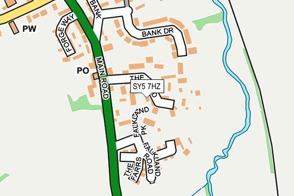 SY5 7HZ map - OS OpenMap – Local (Ordnance Survey)