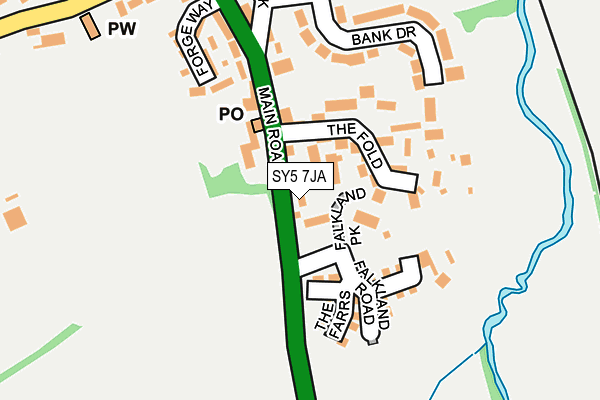 SY5 7JA map - OS OpenMap – Local (Ordnance Survey)