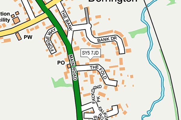 SY5 7JD map - OS OpenMap – Local (Ordnance Survey)