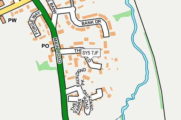 SY5 7JF map - OS OpenMap – Local (Ordnance Survey)