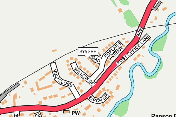 SY5 8RE map - OS OpenMap – Local (Ordnance Survey)