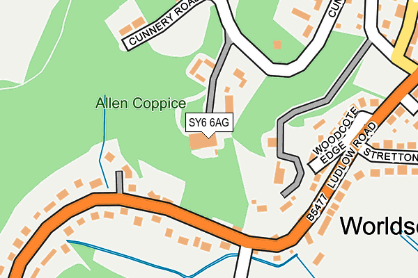 SY6 6AG map - OS OpenMap – Local (Ordnance Survey)