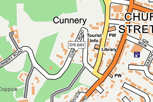 SY6 6AH map - OS OpenMap – Local (Ordnance Survey)