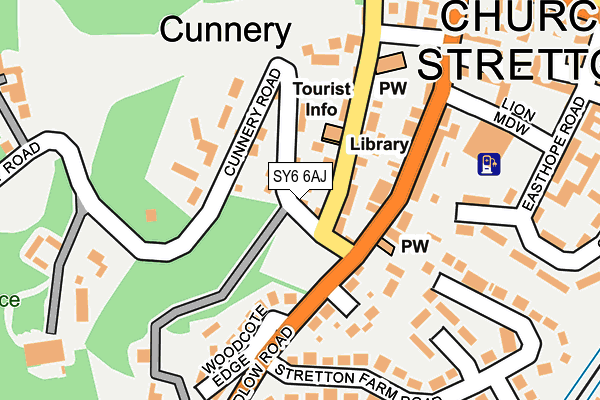 SY6 6AJ map - OS OpenMap – Local (Ordnance Survey)