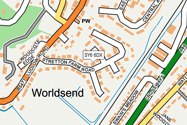 SY6 6DX map - OS OpenMap – Local (Ordnance Survey)