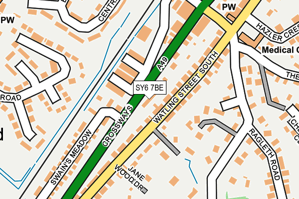 SY6 7BE map - OS OpenMap – Local (Ordnance Survey)