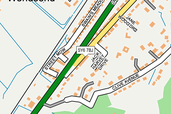 SY6 7BJ map - OS OpenMap – Local (Ordnance Survey)