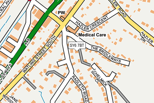 SY6 7BT map - OS OpenMap – Local (Ordnance Survey)