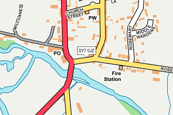 SY7 0JZ map - OS OpenMap – Local (Ordnance Survey)