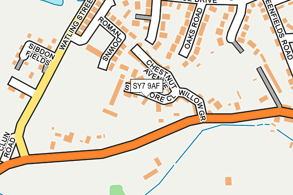 SY7 9AF map - OS OpenMap – Local (Ordnance Survey)