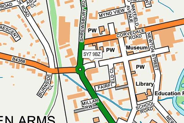 SY7 9BZ map - OS OpenMap – Local (Ordnance Survey)