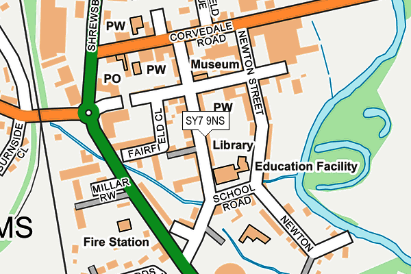 SY7 9NS map - OS OpenMap – Local (Ordnance Survey)