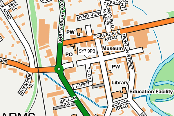 SY7 9PB map - OS OpenMap – Local (Ordnance Survey)