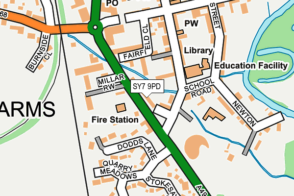SY7 9PD map - OS OpenMap – Local (Ordnance Survey)