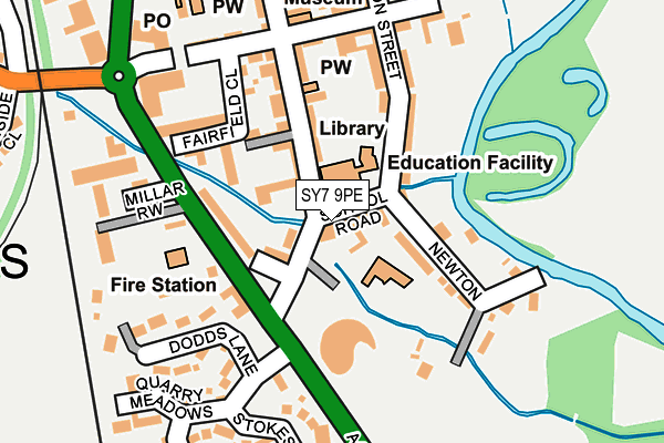 SY7 9PE map - OS OpenMap – Local (Ordnance Survey)