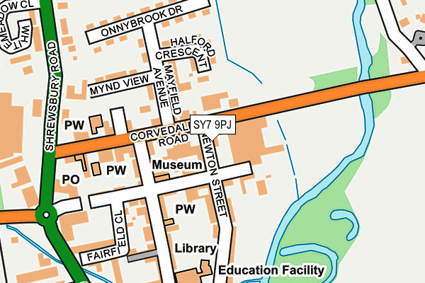 SY7 9PJ map - OS OpenMap – Local (Ordnance Survey)