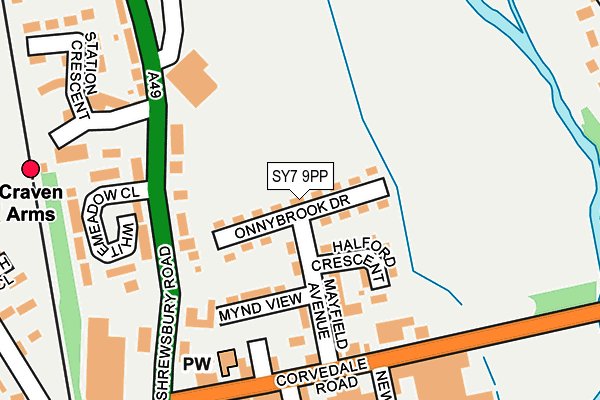 SY7 9PP map - OS OpenMap – Local (Ordnance Survey)