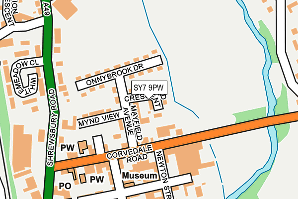 SY7 9PW map - OS OpenMap – Local (Ordnance Survey)