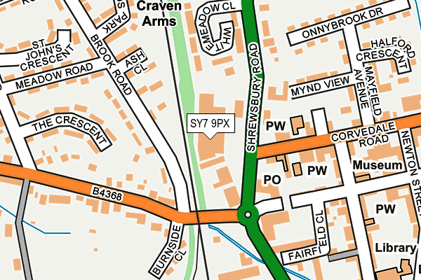 SY7 9PX map - OS OpenMap – Local (Ordnance Survey)