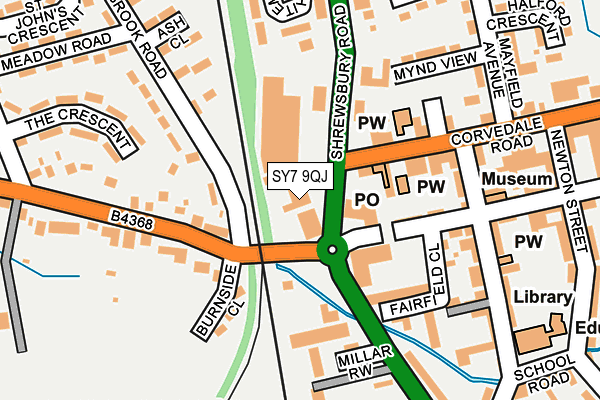 SY7 9QJ map - OS OpenMap – Local (Ordnance Survey)