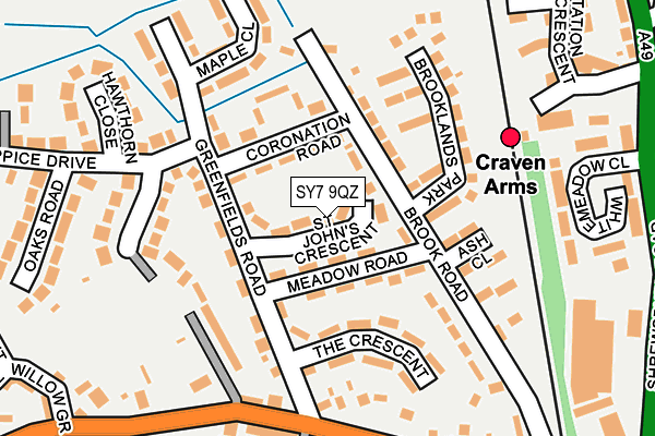 SY7 9QZ map - OS OpenMap – Local (Ordnance Survey)