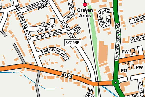 SY7 9RB map - OS OpenMap – Local (Ordnance Survey)