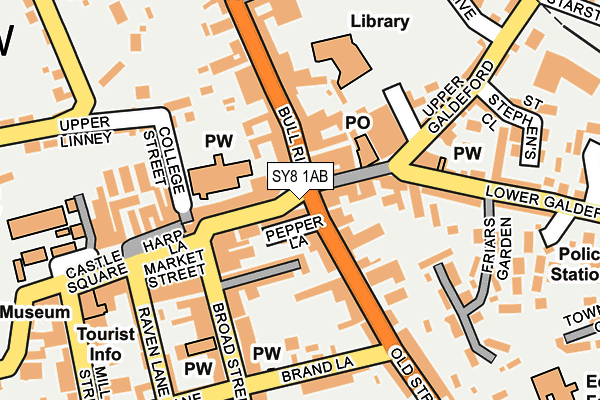 SY8 1AB map - OS OpenMap – Local (Ordnance Survey)