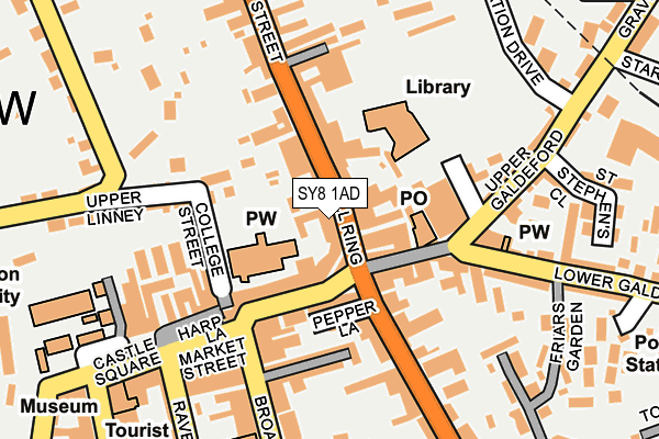 SY8 1AD map - OS OpenMap – Local (Ordnance Survey)