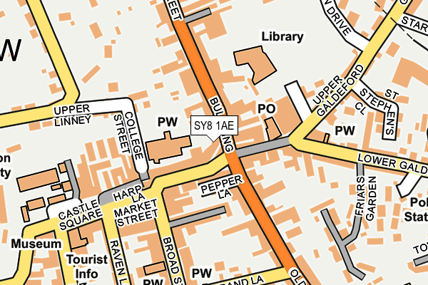 SY8 1AE map - OS OpenMap – Local (Ordnance Survey)
