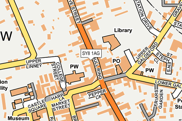 SY8 1AG map - OS OpenMap – Local (Ordnance Survey)