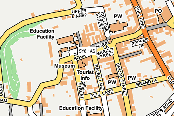 SY8 1AS map - OS OpenMap – Local (Ordnance Survey)