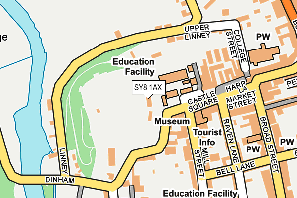 SY8 1AX map - OS OpenMap – Local (Ordnance Survey)