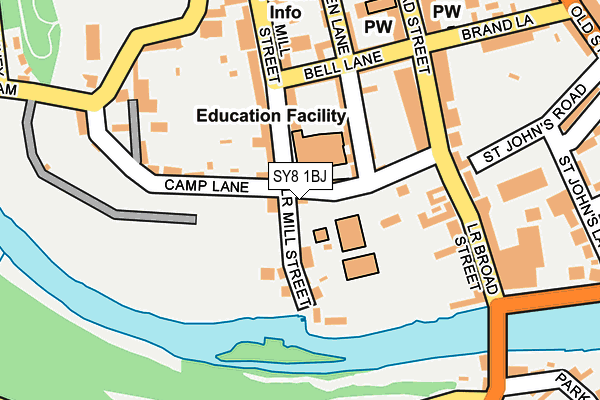 SY8 1BJ map - OS OpenMap – Local (Ordnance Survey)
